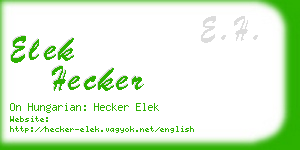 elek hecker business card